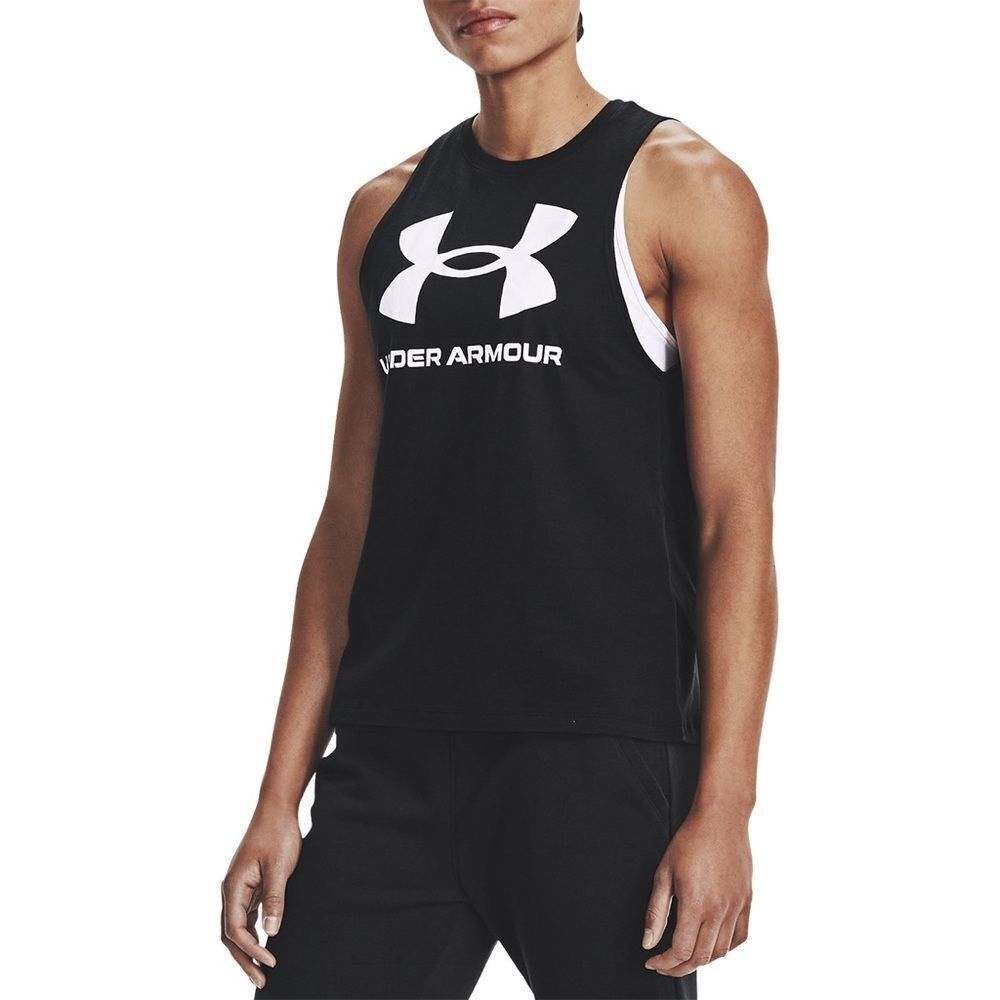 Under Armour “Rival” Black and White Athletic Tank Women’s Size L NWOT
